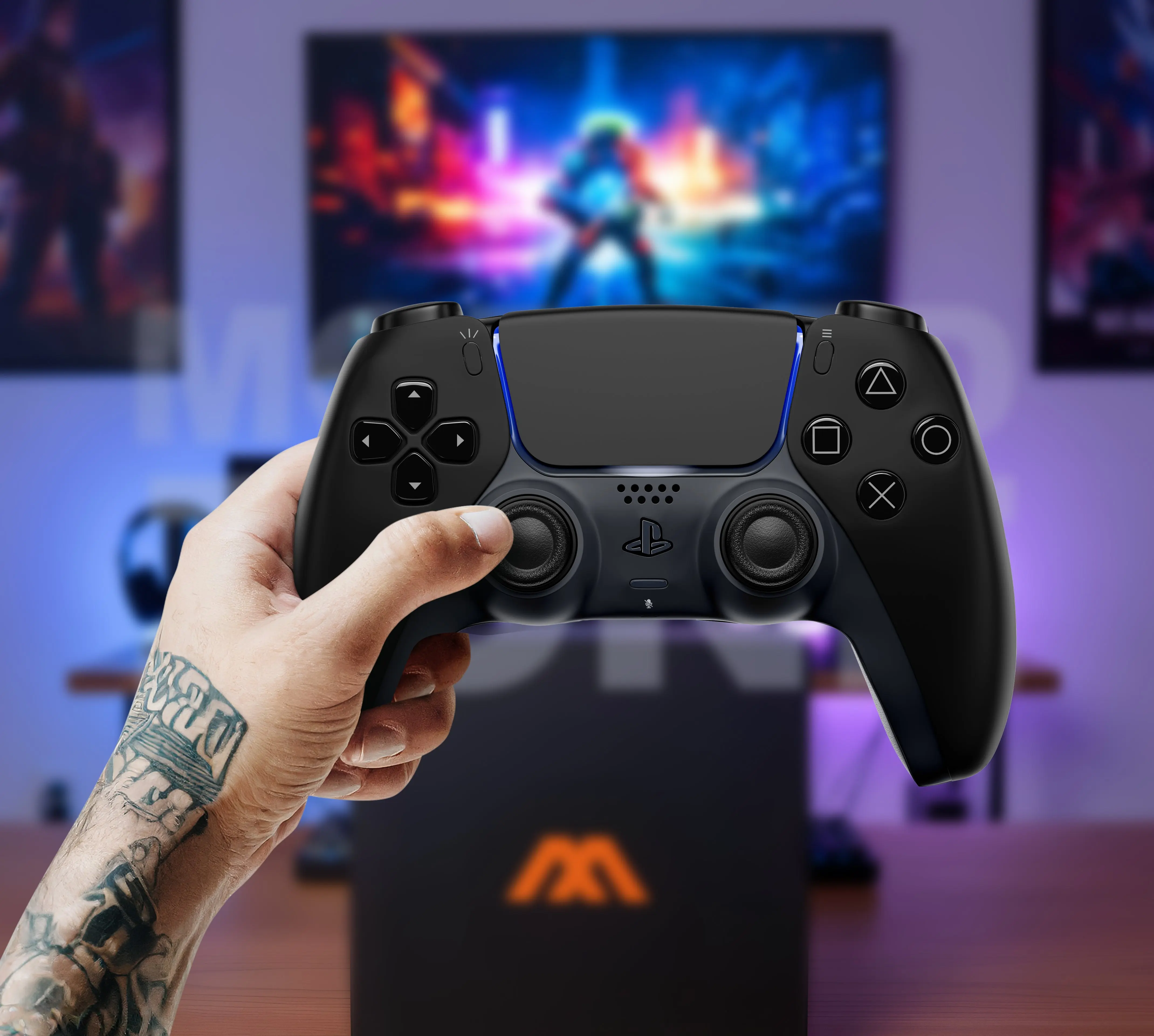 MODDEDZONE MIDNIGHT BLACK PS5 CUSTOM MODDED CONTROLLER - Image 7