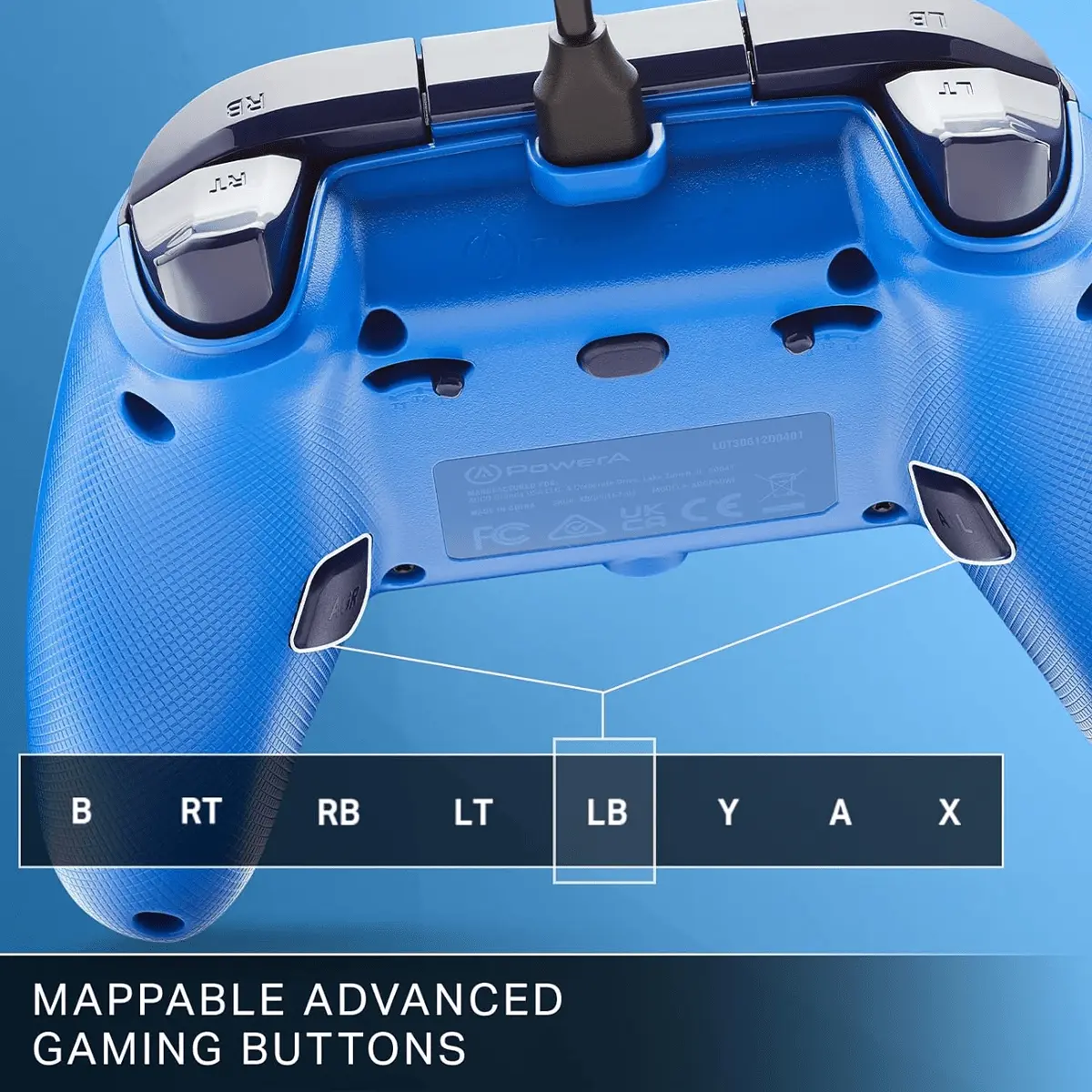 MODDEDZONE PowerA Enhanced Wired Controller For Xbox Series X|S With 2 Re-mappable Buttons - Blue - Image 5