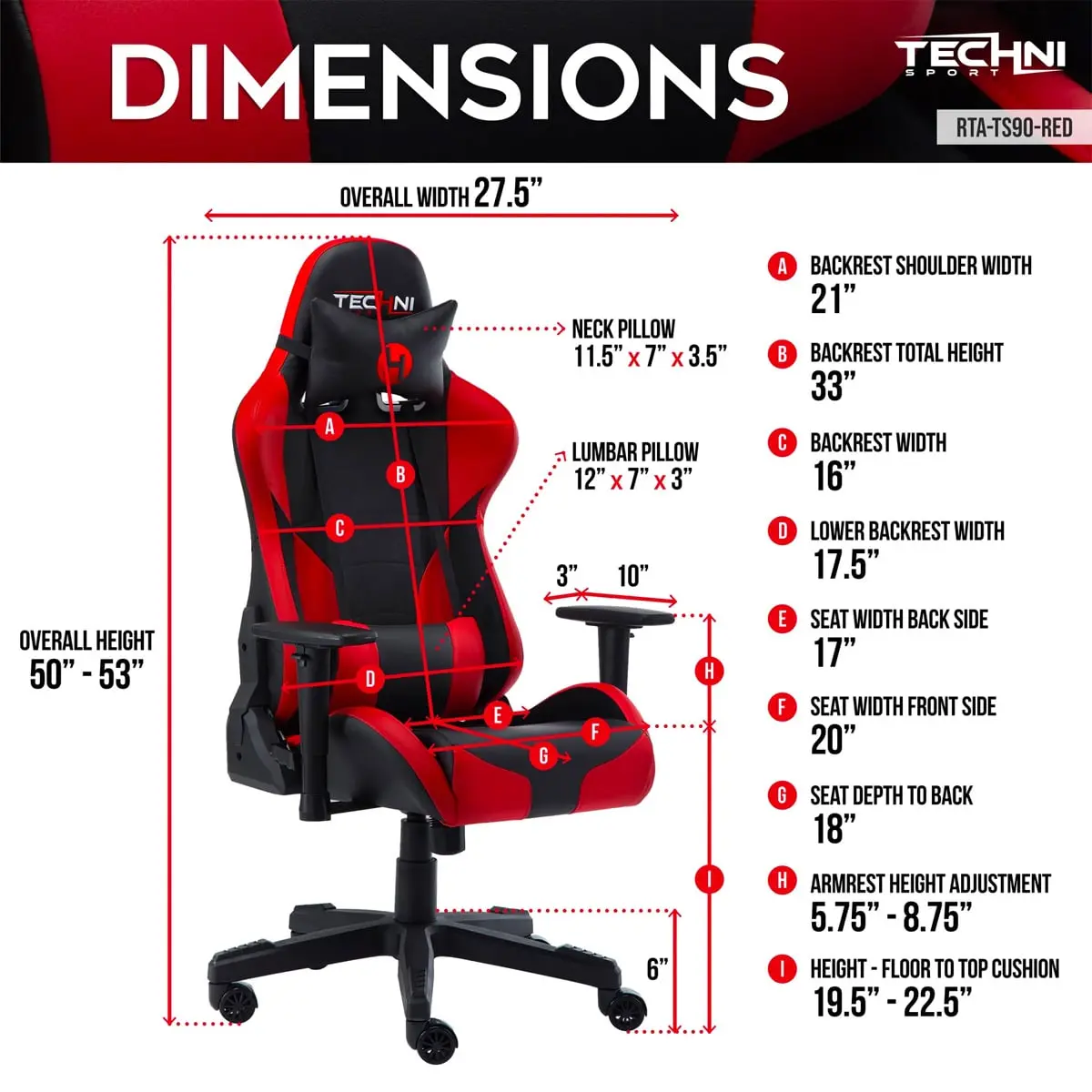 RED PRO GAMER SERIES 2 GAMING CHAIR - Image 5